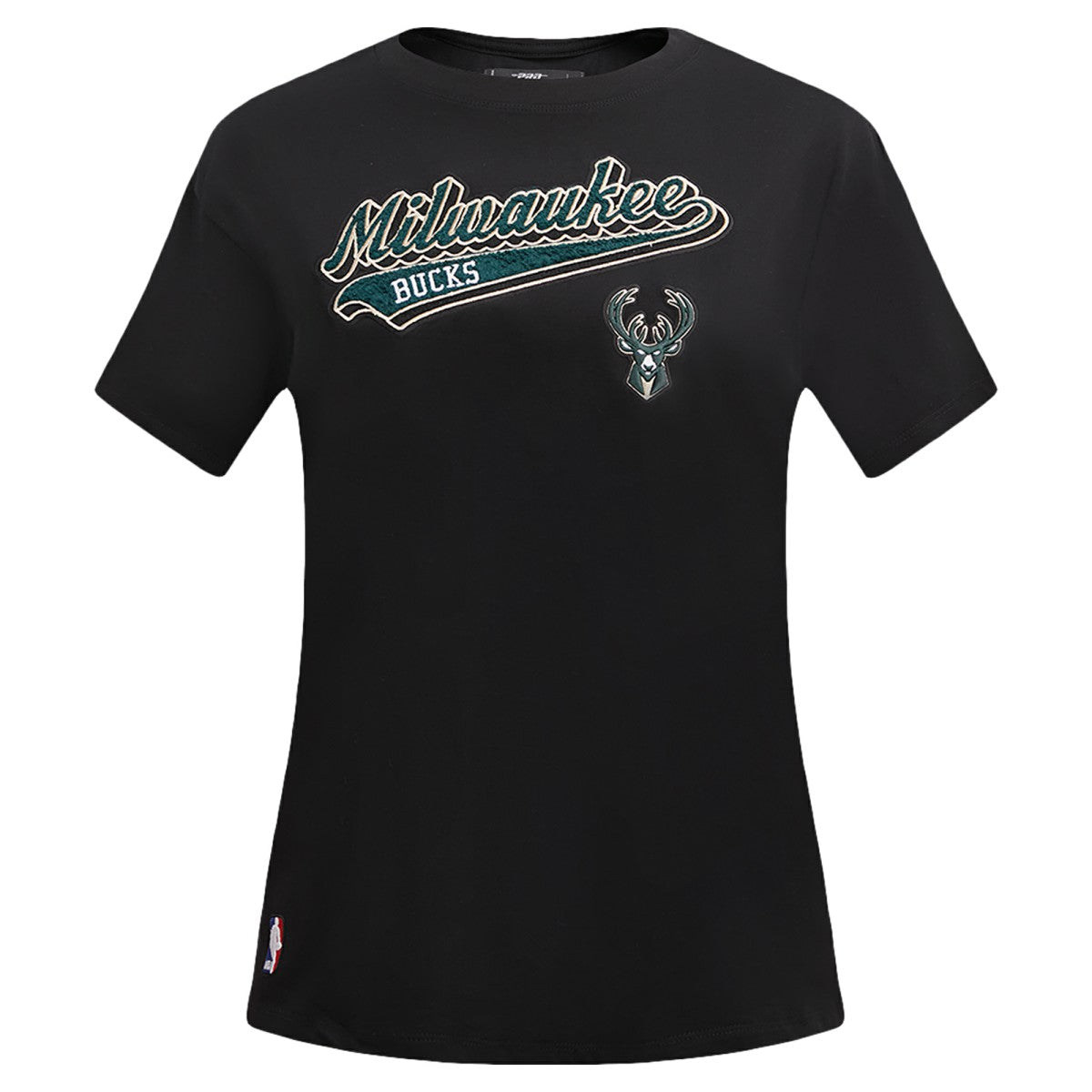 NBA - Milwaukee Bucks Pro Standard Women's Script Boyfriend T-Shirt - Black