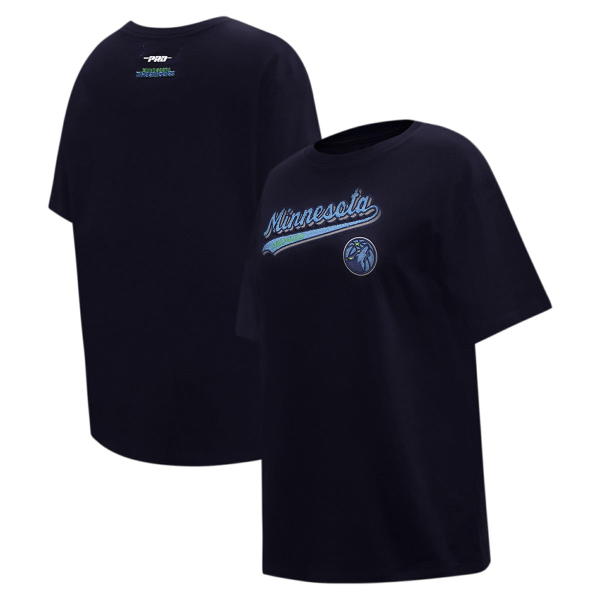 NBA - Minnesota Timberwolves Pro Standard Women's Script Boyfriend T-Shirt - Navy