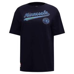 NBA - Minnesota Timberwolves Pro Standard Women's Script Boyfriend T-Shirt - Navy