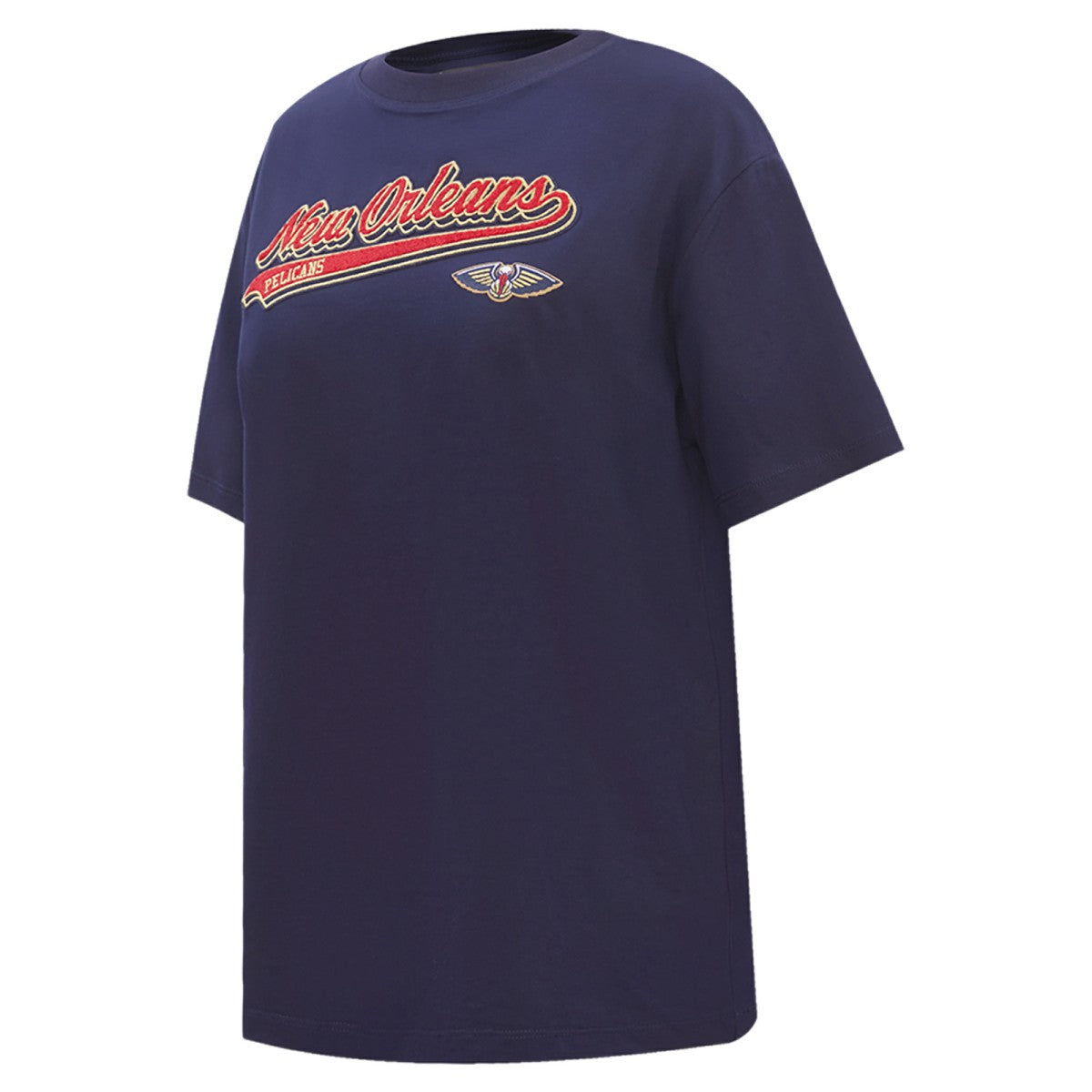 NBA - New Orleans Pelicans Pro Standard Women's Script Boyfriend T-Shirt - Navy