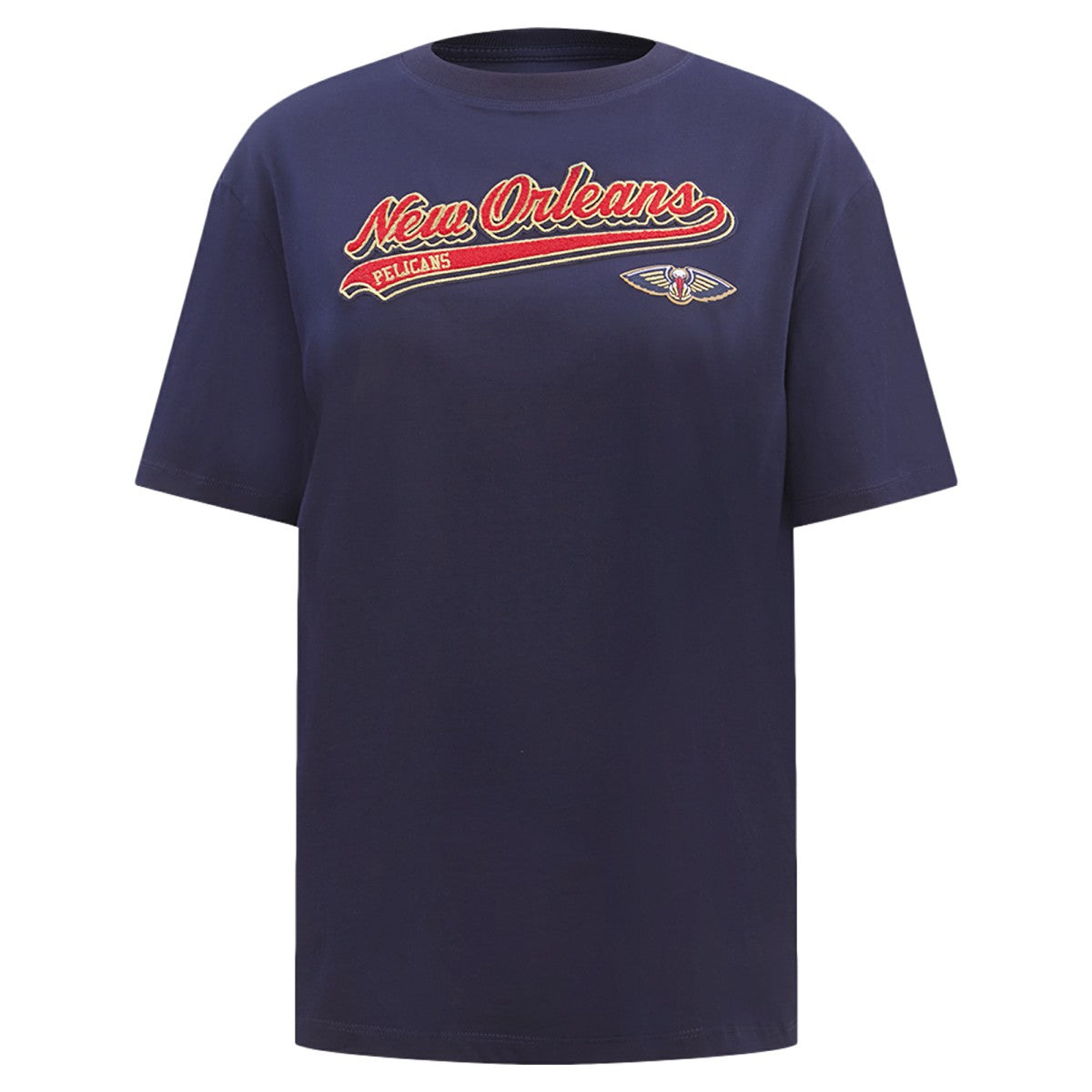 NBA - New Orleans Pelicans Pro Standard Women's Script Boyfriend T-Shirt - Navy