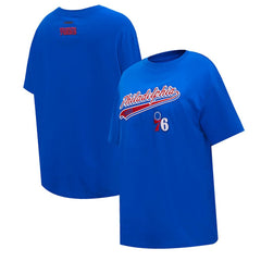 NBA - Philadelphia 76ers Pro Standard Women's Script Boyfriend T-Shirt - Royal