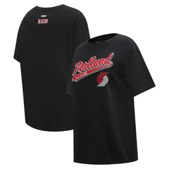 NBA - Sacramento Kings Pro Standard Women's Script Boyfriend T-Shirt - Black