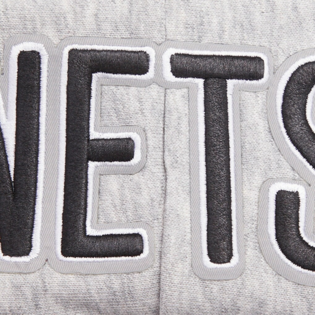 NBA - Brooklyn Nets Pro Standard Women's Script Tail Cropped Pullover Hoodie - Heather Gray