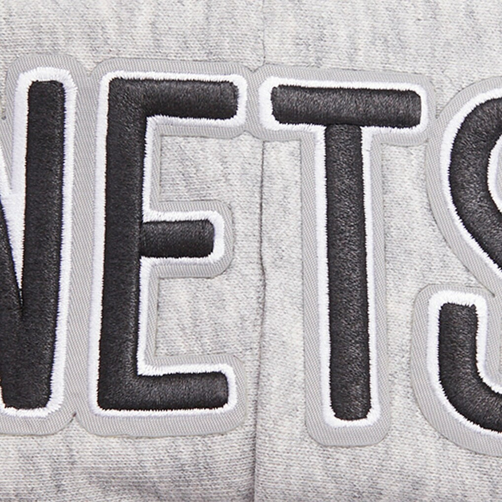 NBA - Brooklyn Nets Pro Standard Women's Script Tail Cropped Pullover Hoodie - Heather Gray