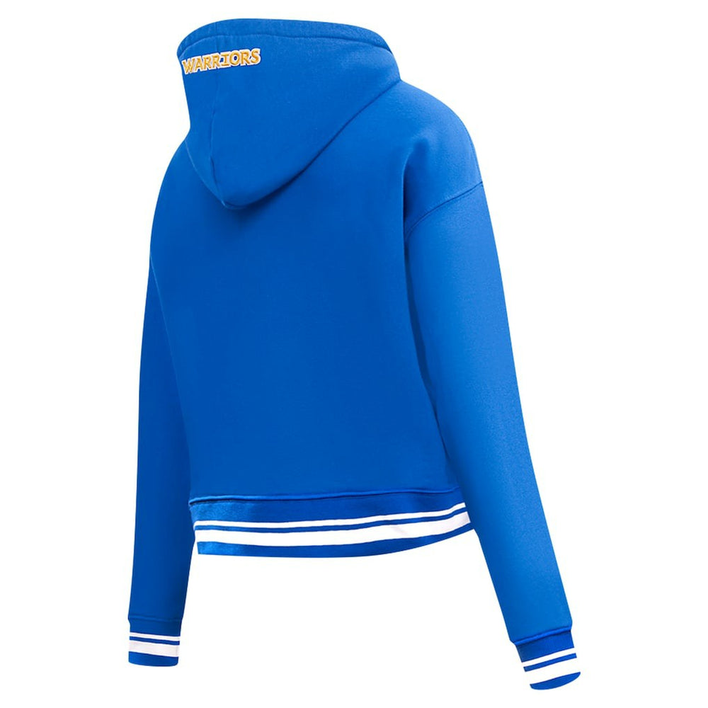 NBA - Golden State Warriors Pro Standard Women's Script Tail Cropped Pullover Hoodie - Royal