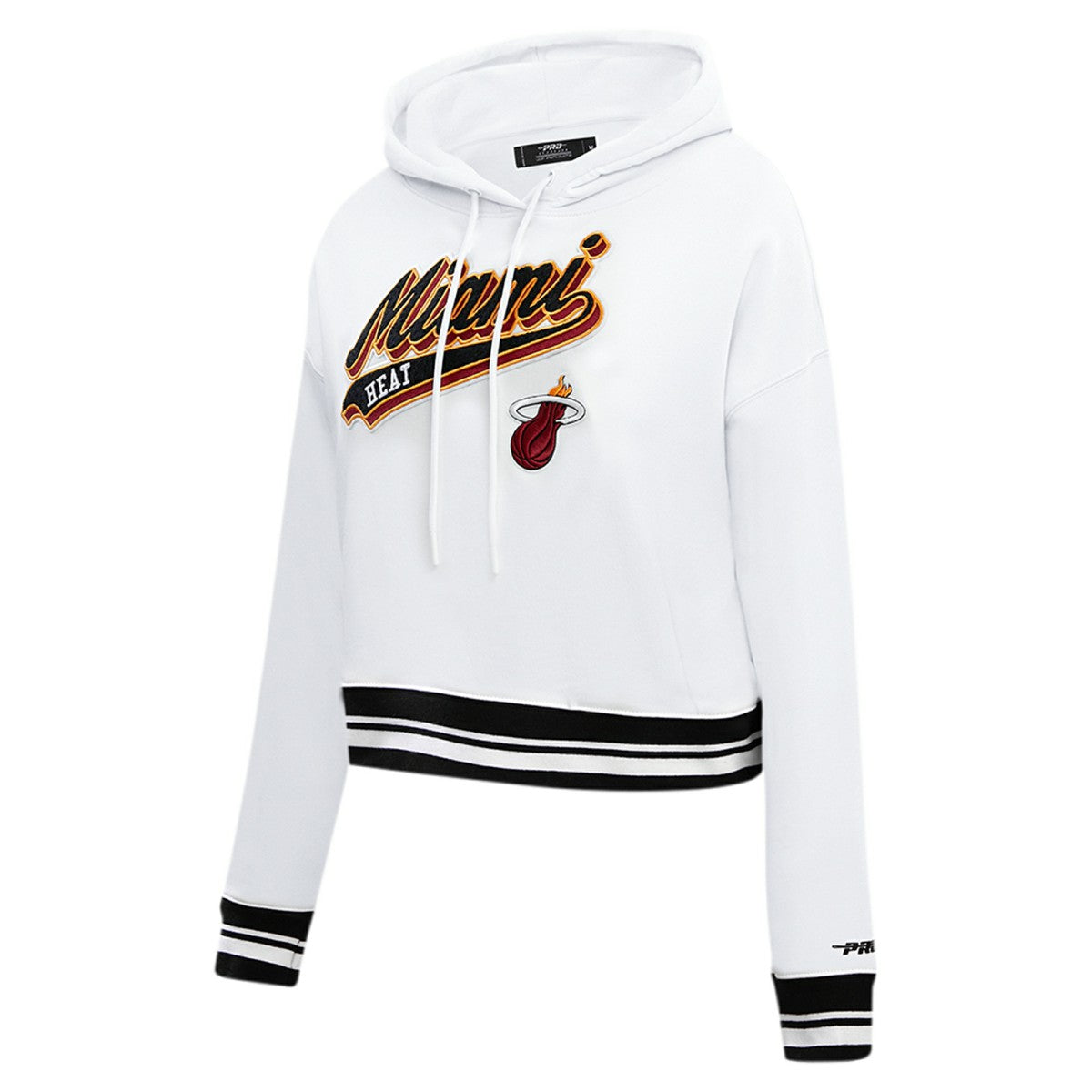 NBA - Miami Heat Pro Standard Women's Script Tail Cropped Pullover Hoodie - White