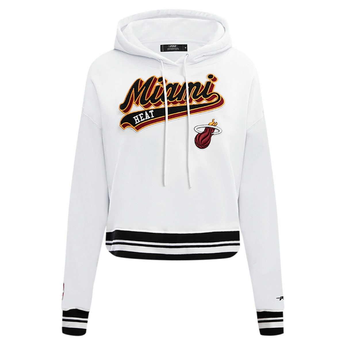 NBA - Miami Heat Pro Standard Women's Script Tail Cropped Pullover Hoodie - White
