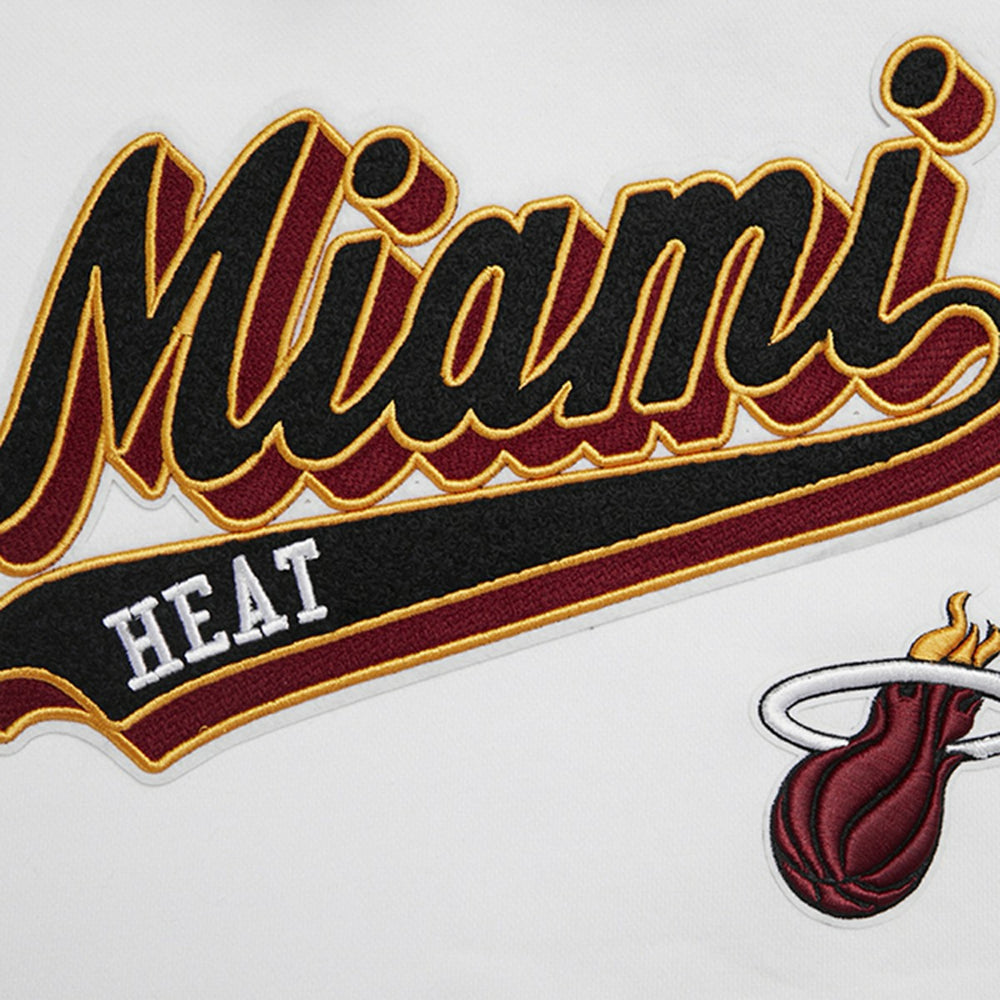 NBA - Miami Heat Pro Standard Women's Script Tail Cropped Pullover Hoodie - White
