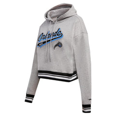 NBA - Orlando Magic Pro Standard Women's Script Tail Cropped Pullover Hoodie - Heather Gray