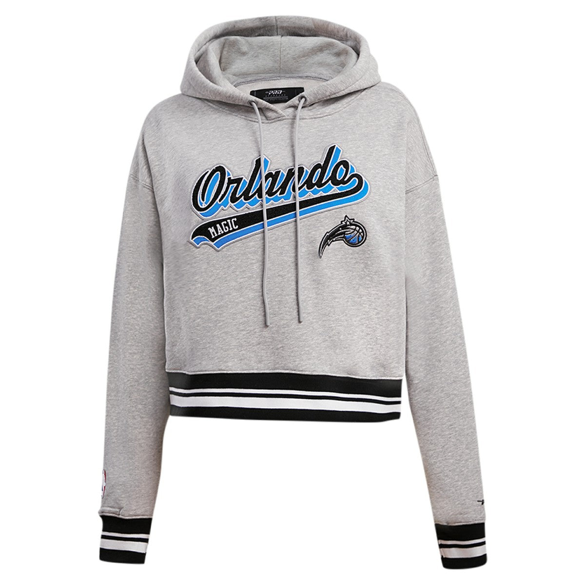 NBA - Orlando Magic Pro Standard Women's Script Tail Cropped Pullover Hoodie - Heather Gray