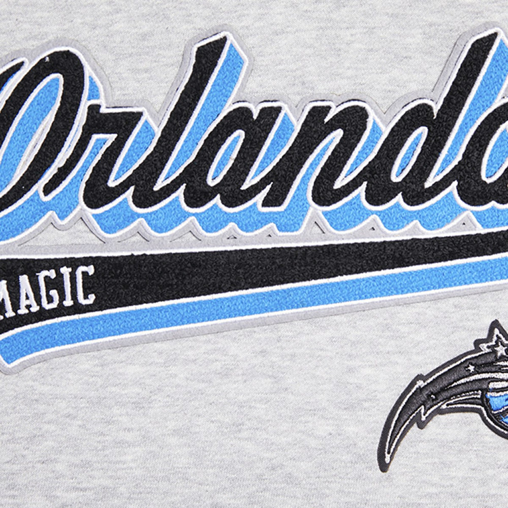 NBA - Orlando Magic Pro Standard Women's Script Tail Cropped Pullover Hoodie - Heather Gray
