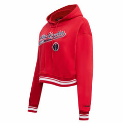 NBA - Washington Wizards Pro Standard Women's Script Tail Cropped Pullover Hoodie - Red