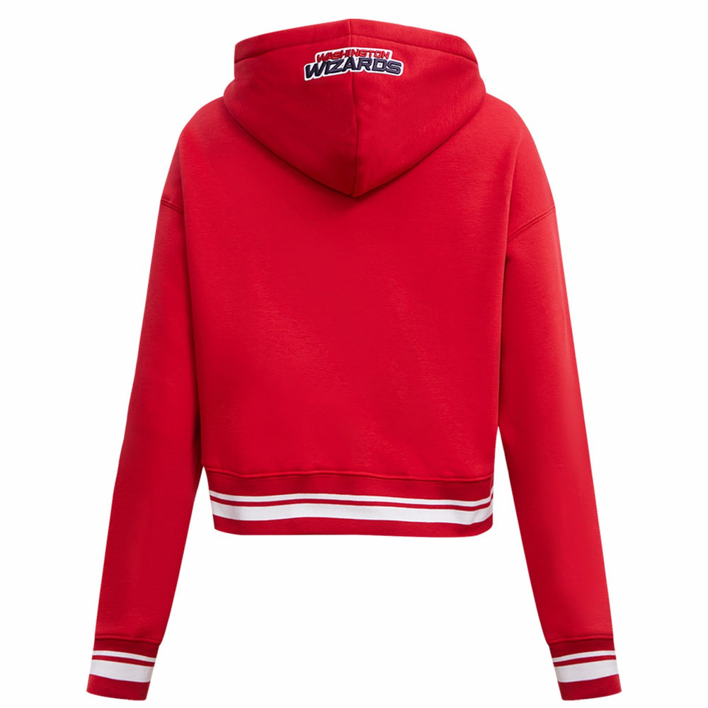 NBA - Washington Wizards Pro Standard Women's Script Tail Cropped Pullover Hoodie - Red