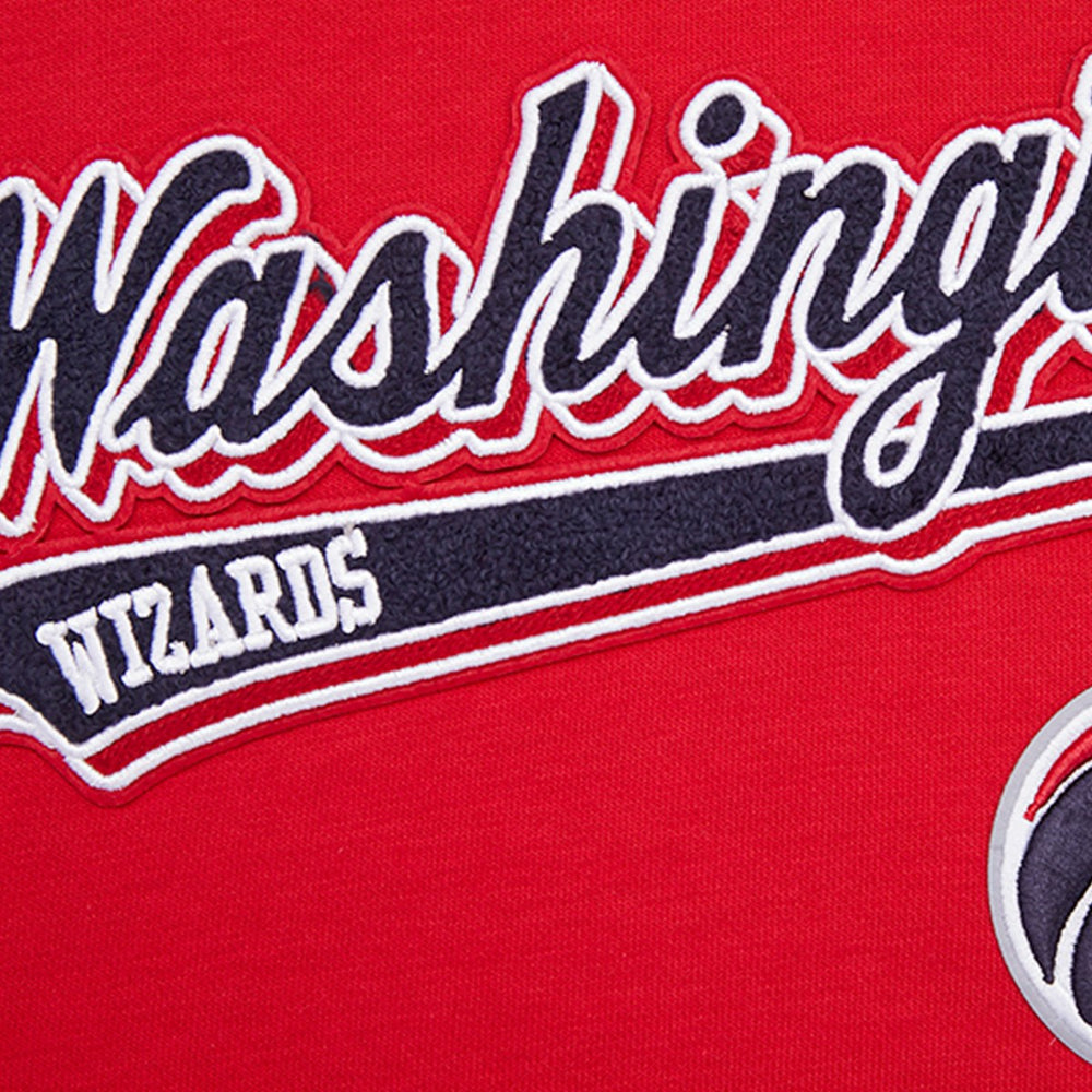 NBA - Washington Wizards Pro Standard Women's Script Tail Cropped Pullover Hoodie - Red