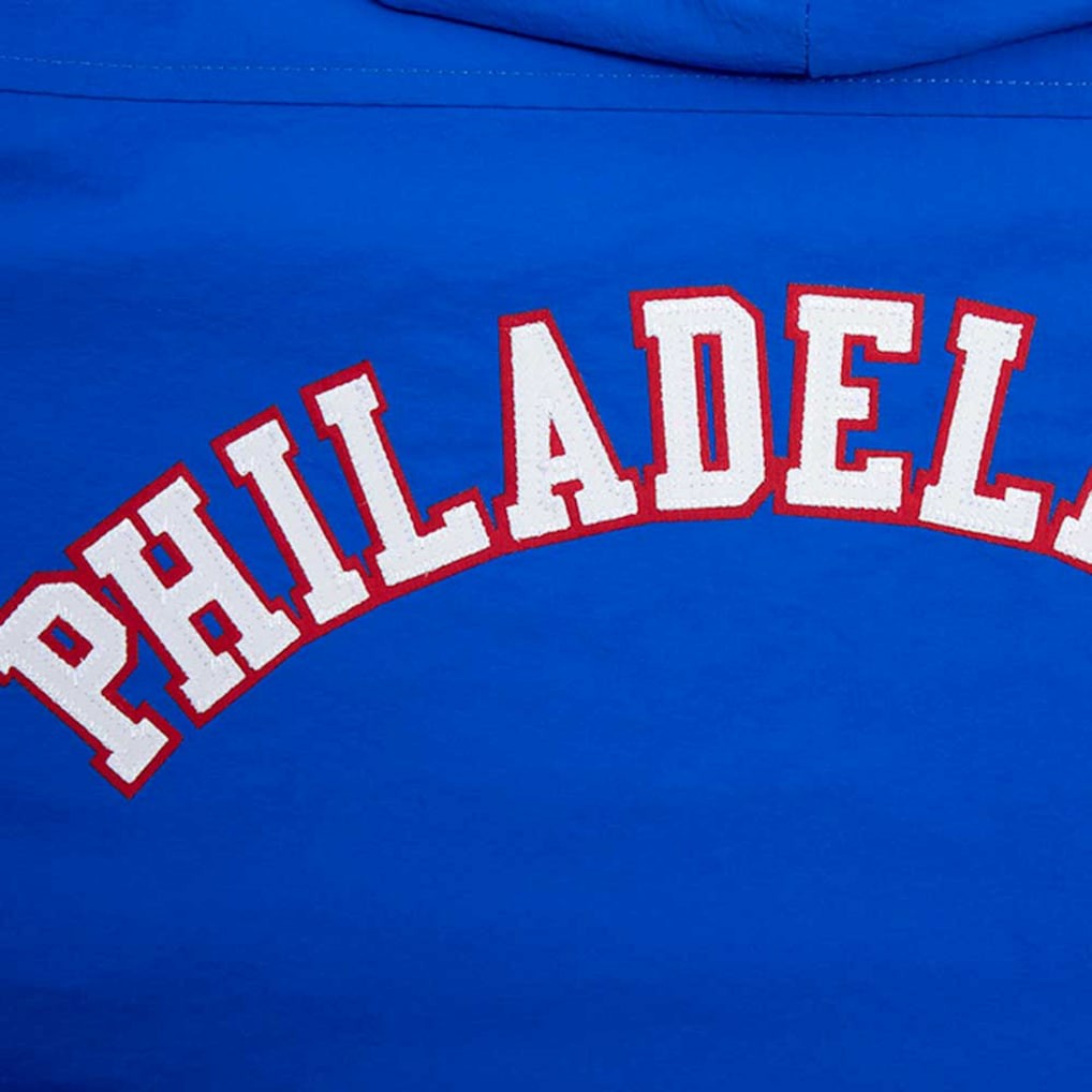 NBA - Philadelphia 76ers Pro Standard Classic Wind Woven Cropped Half-Zip Jacket - Royal