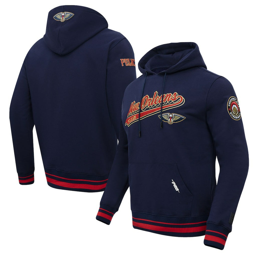 NBA - New Orleans Pelicans Pro Standard Script Tail Pullover Hoodie - Navy