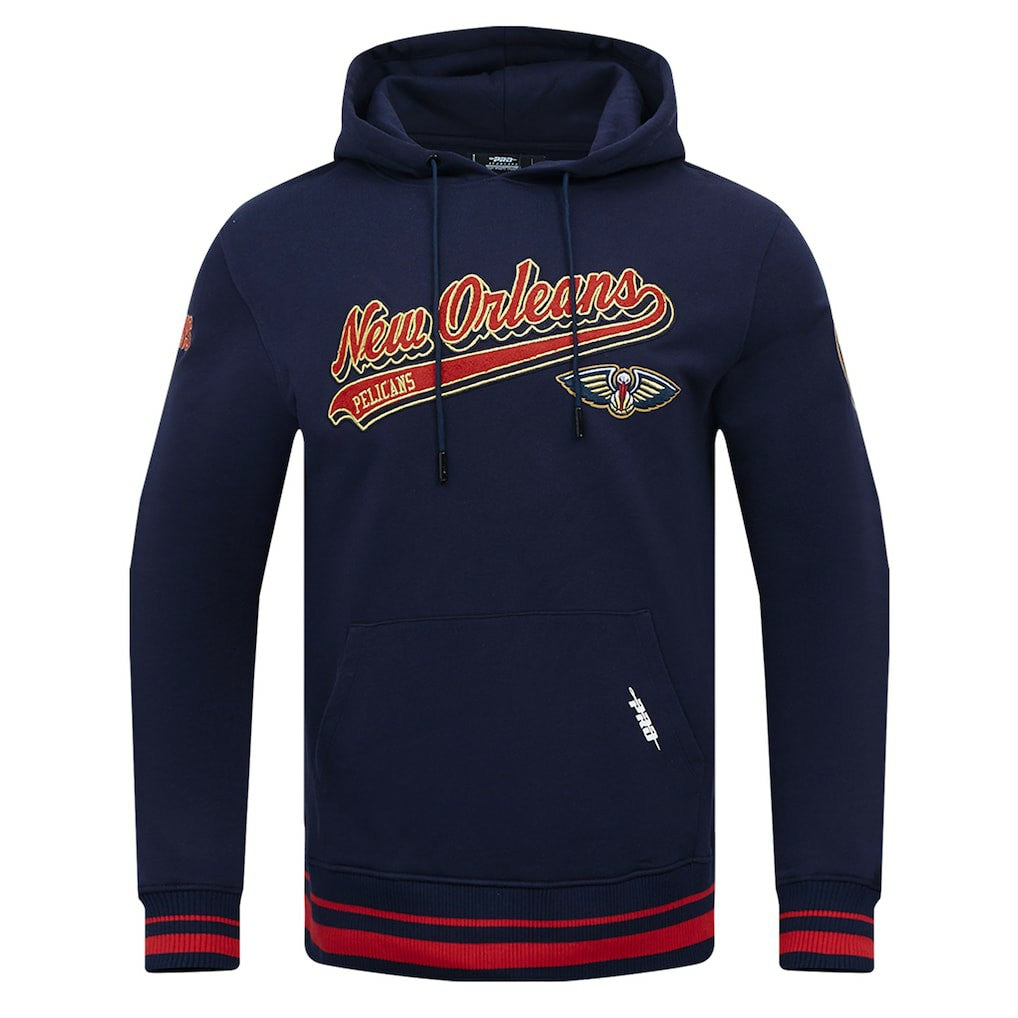 NBA - New Orleans Pelicans Pro Standard Script Tail Pullover Hoodie - Navy