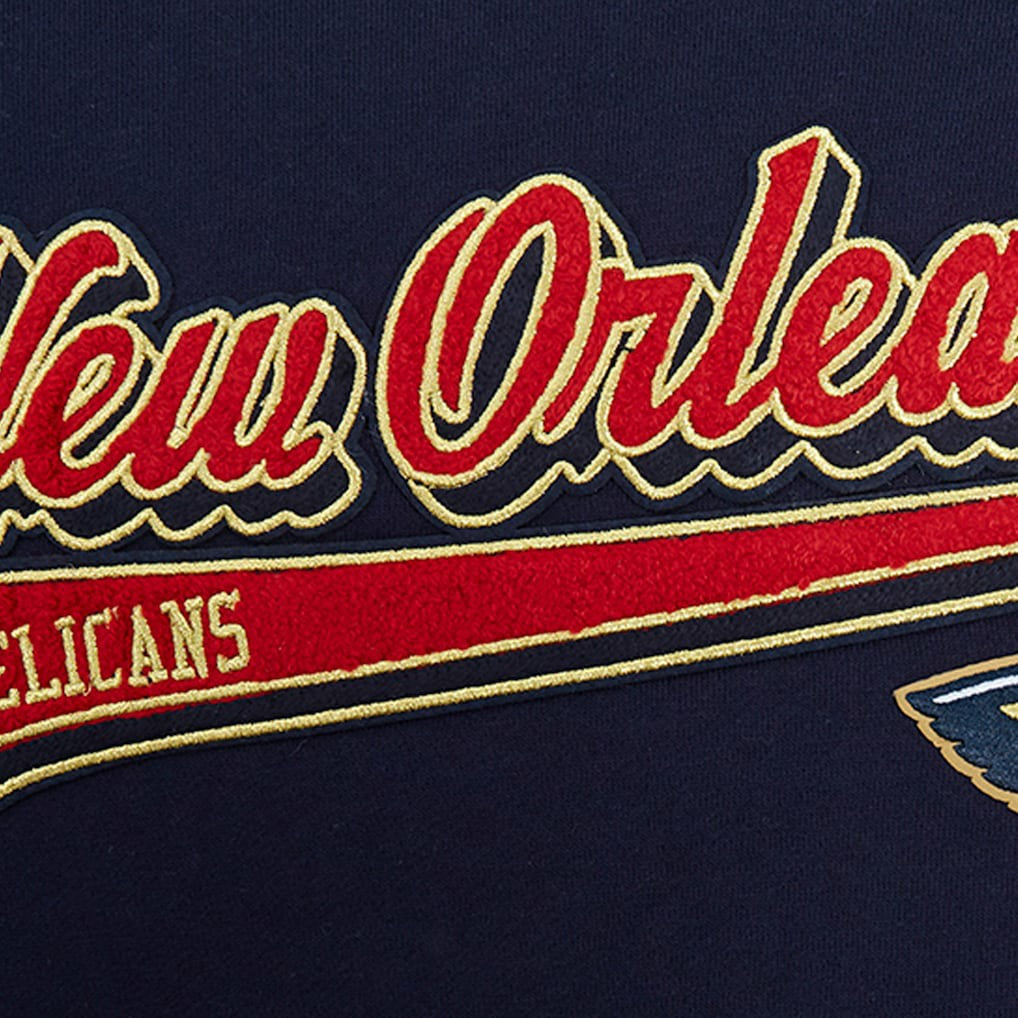 NBA - New Orleans Pelicans Pro Standard Script Tail Pullover Hoodie - Navy