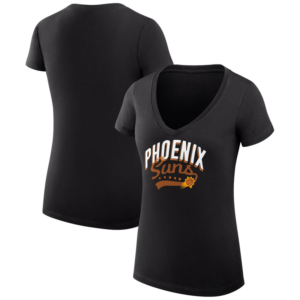 NBA - Phoenix Suns G-III 4Her by Carl Banks Women's Super-Slim Fit Lightweight Filigree Logo V-Neck T-Shirt - Black