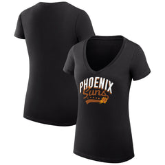 NBA - Phoenix Suns G-III 4Her by Carl Banks Women's Super-Slim Fit Lightweight Filigree Logo V-Neck T-Shirt - Black