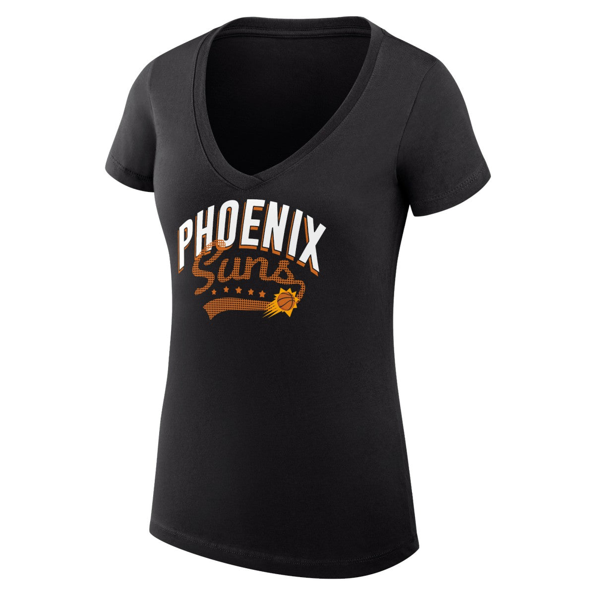 NBA - Phoenix Suns G-III 4Her by Carl Banks Women's Super-Slim Fit Lightweight Filigree Logo V-Neck T-Shirt - Black