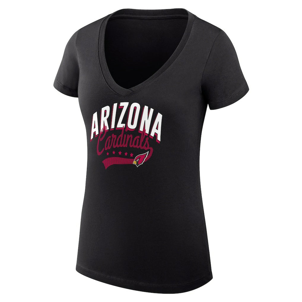 Arizona Cardinals G-III 4Her by Carl Banks Women's Super-Slim Fit Lightweight Filigree Logo Lightweight V-Neck T-Shirt – Black - NFL