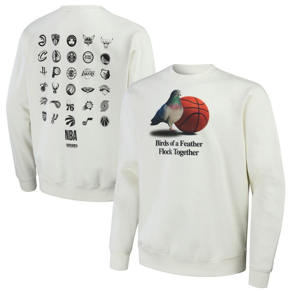 NBA - NBA x Staple All Teams Birds of a Feather Crew Sweatshirt - Cream