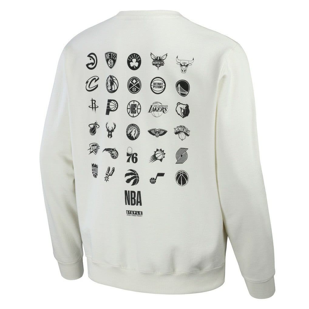 NBA - NBA x Staple All Teams Birds of a Feather Crew Sweatshirt - Cream
