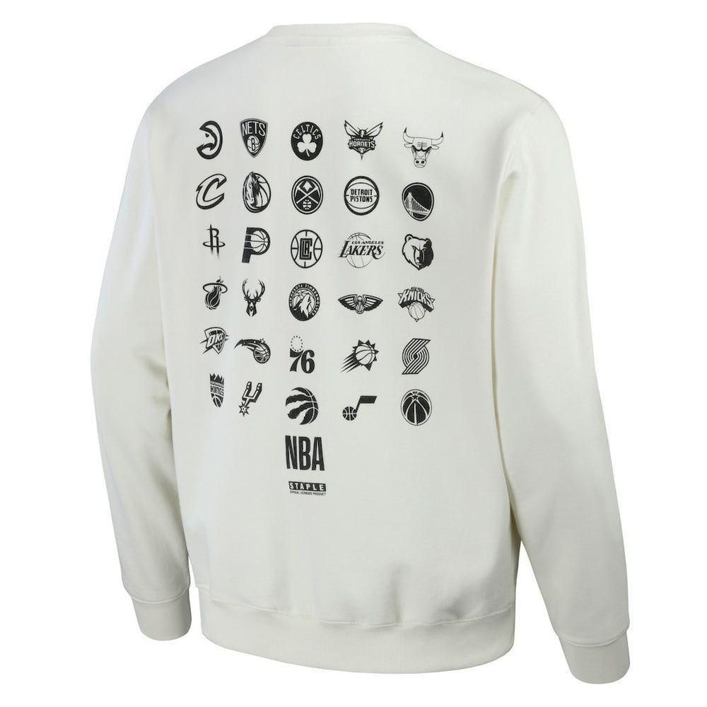 NBA - NBA x Staple All Teams Birds of a Feather Crew Sweatshirt - Cream