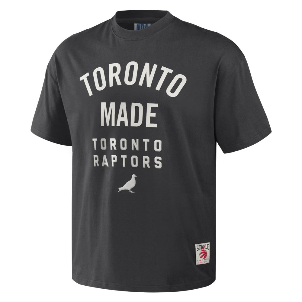 NBA - Toronto Raptors NBA x Staple Heavyweight Oversized T-Shirt - Anthracite