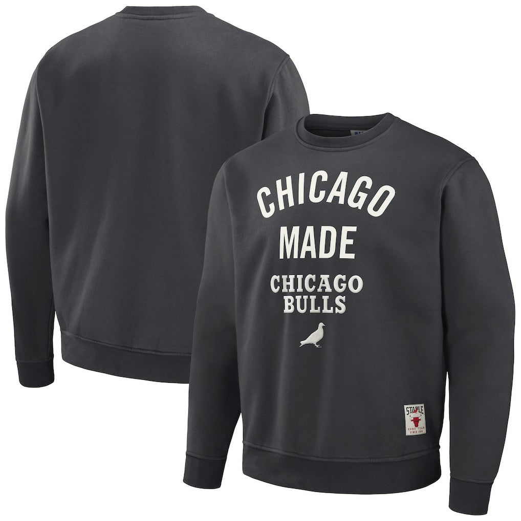 NBA - Chicago Bulls NBA x Staple Plush Pullover Sweatshirt - Anthracite