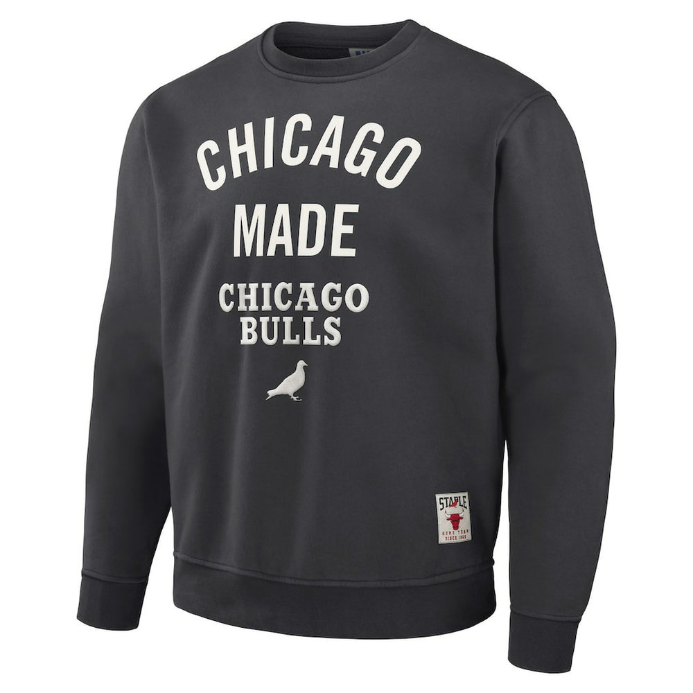 NBA - Chicago Bulls NBA x Staple Plush Pullover Sweatshirt - Anthracite
