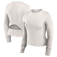 Minnesota Vikings Women's Studio Fitted Long Sleeve Gym Top White - Fanatics