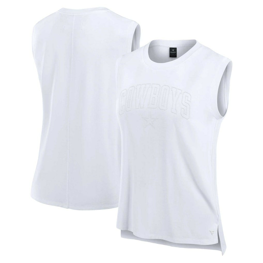 Dallas Cowboys Women's Studio Gym Tank Top White - Fanatics