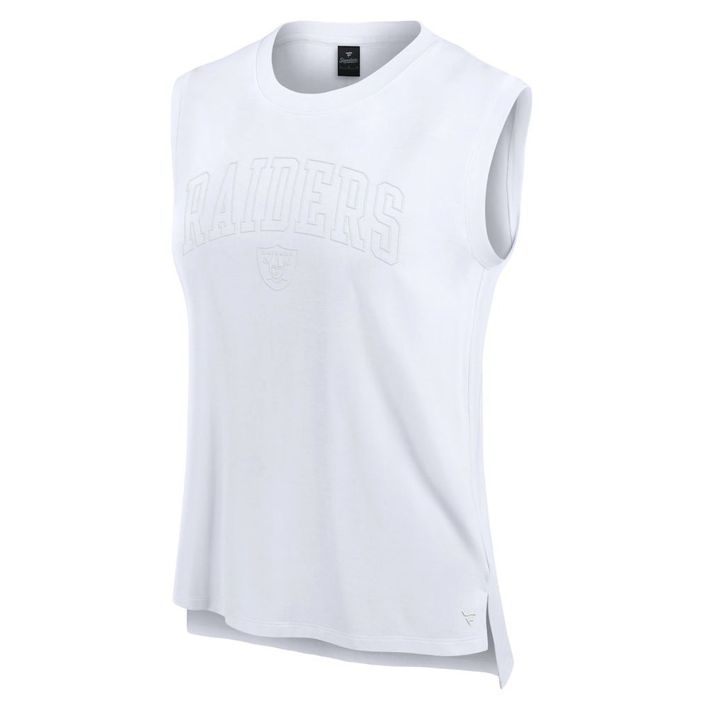 Las Vegas Raiders Women's Studio Gym Tank Top White - Fanatics