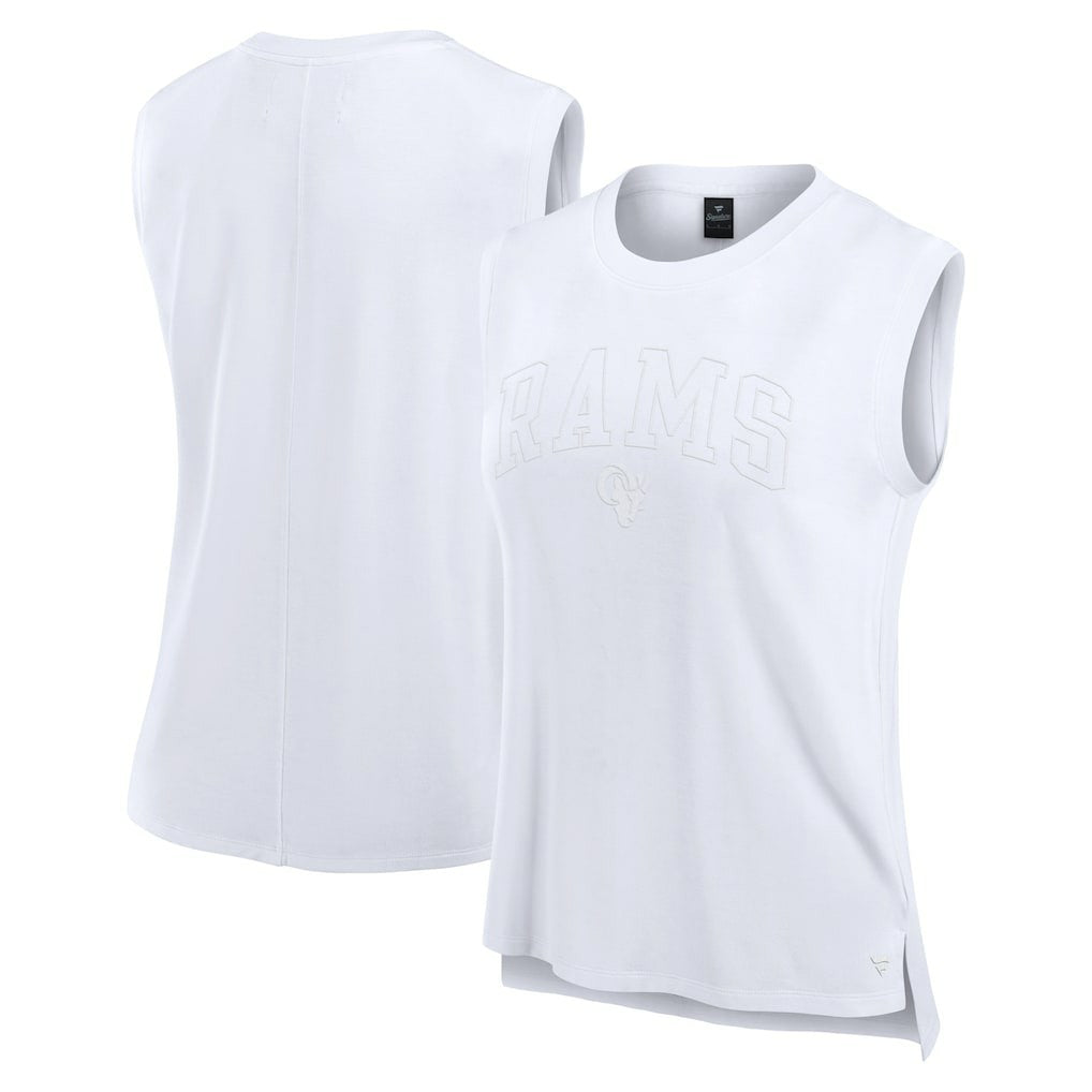 Los Angeles Rams Women's Studio Gym Tank Top White - Fanatics