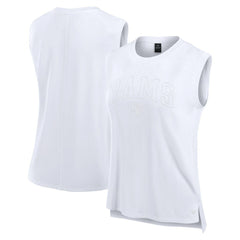 Los Angeles Rams Women's Studio Gym Tank Top White - Fanatics