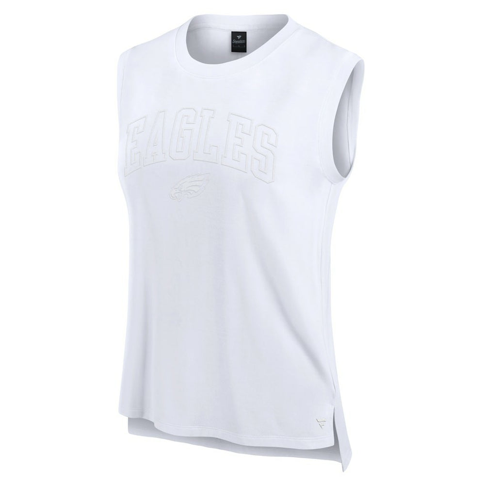 Philadelphia Eagles Women's Studio Gym Tank Top White - Fanatics
