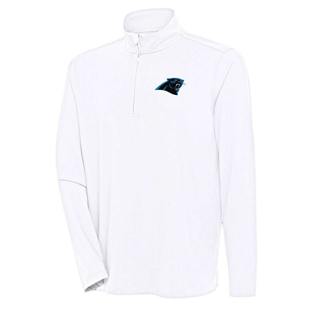Carolina Panthers Antigua Hunk Quarter-Zip Pullover Top White - NFL