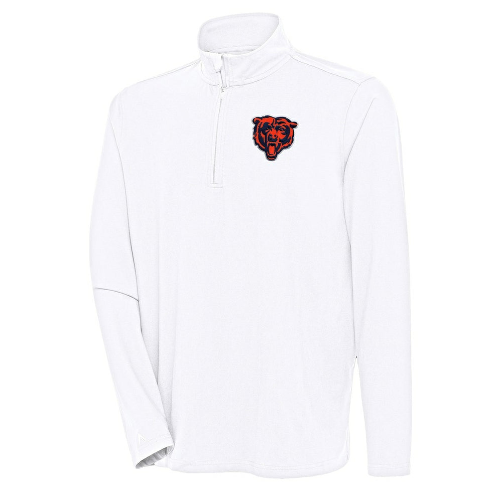 Chicago Bears Antigua Hunk Quarter-Zip Pullover Top White - NFL