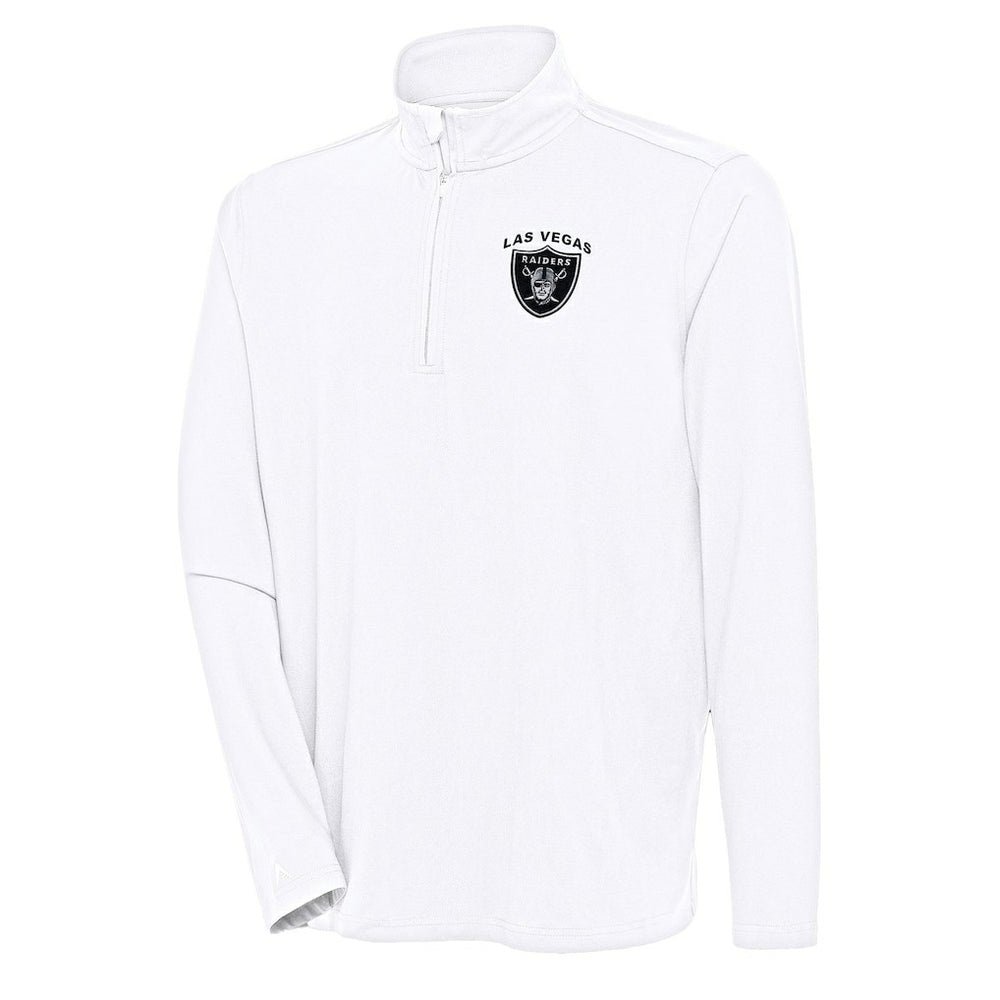 Las Vegas Raiders Antigua Hunk Quarter-Zip Pullover Top White - NFL