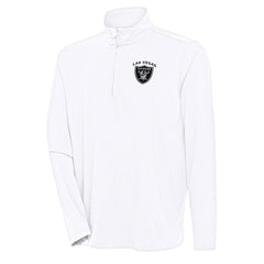 Las Vegas Raiders Antigua Hunk Quarter-Zip Pullover Top White - NFL