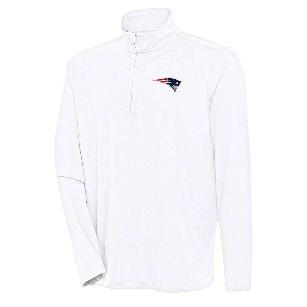 New England Patriots Antigua Hunk Quarter-Zip Pullover Top White - NFL