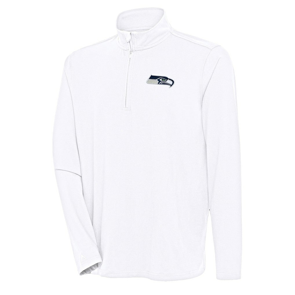 Seattle Seahawks Antigua Hunk Quarter-Zip Pullover Top White - NFL