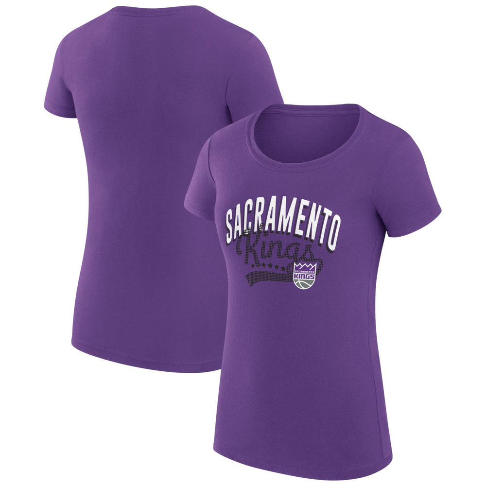 NBA - Sacramento Kings G-III 4Her by Carl Banks Women's Super-Slim Fit Lightweight Filigree Logo T-Shirt - Purple