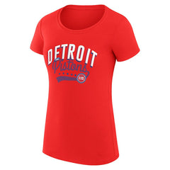 NBA - Detroit Pistons G-III 4Her by Carl Banks Women's Super-Slim Fit Lightweight Filigree Logo T-Shirt - Red