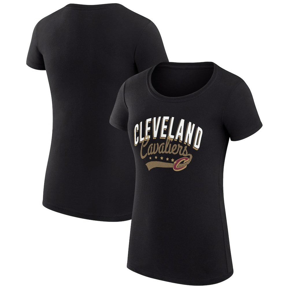 NBA - Cleveland Cavaliers G-III 4Her by Carl Banks Women's Super-Slim Fit Lightweight Filigree Logo T-Shirt - Black