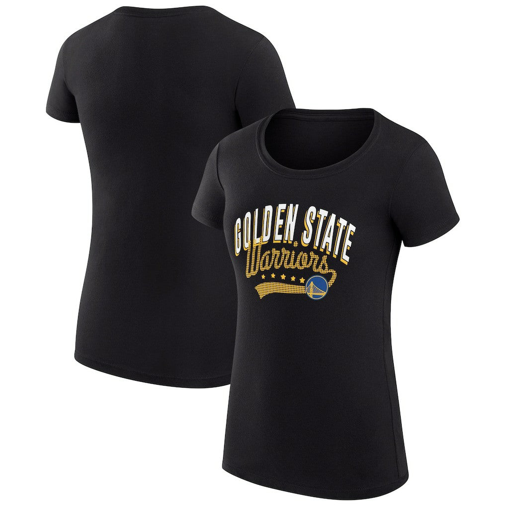 NBA - Golden State Warriors G-III 4Her by Carl Banks Women's Super-Slim Fit Lightweight Filigree Logo T-Shirt - Black