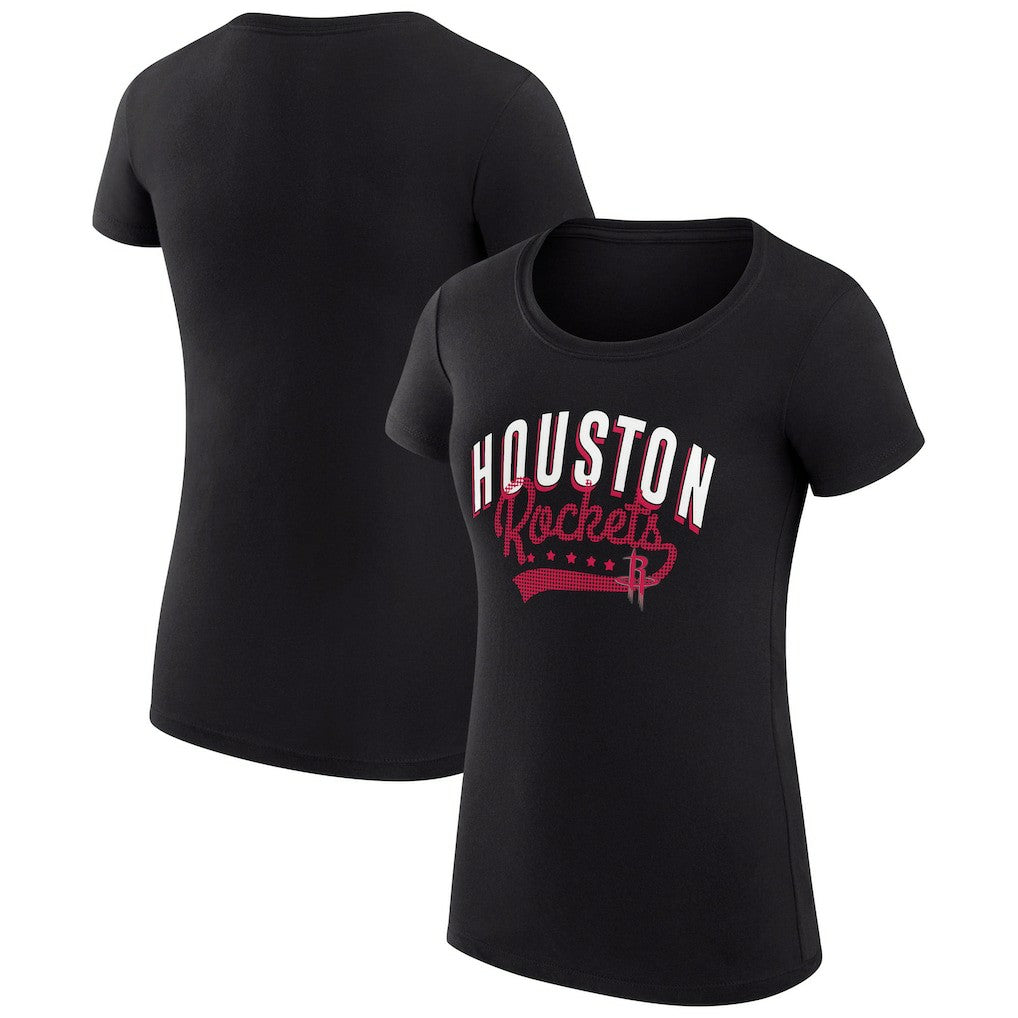NBA - Houston Rockets G-III 4Her by Carl Banks Women's Super-Slim Fit Lightweight Filigree Logo T-Shirt - Black